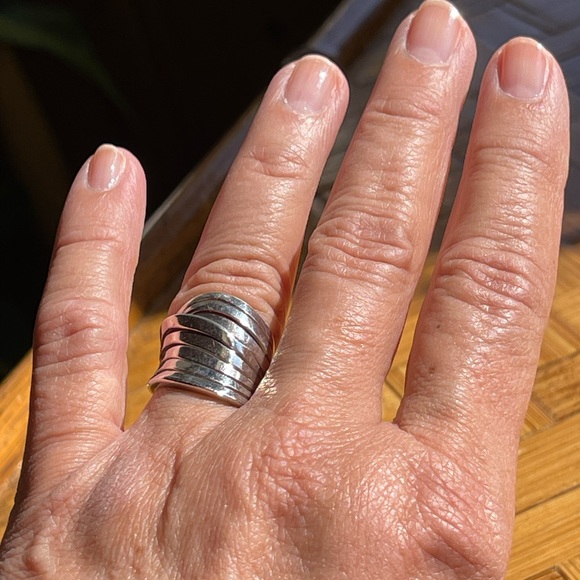 925 sterling silver wide band ring - Picture 7 of 7